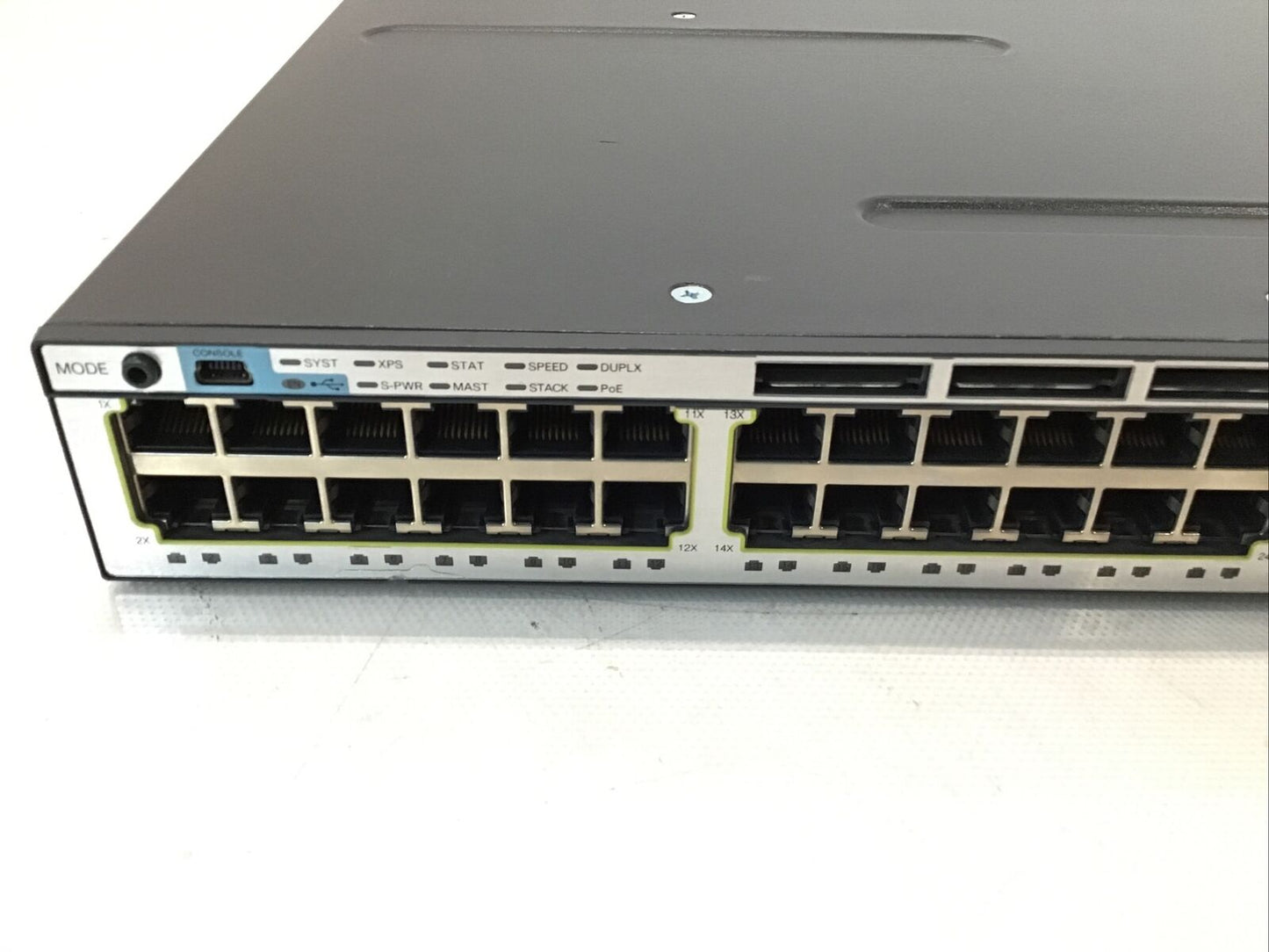 Cisco WS-C3750X-48PF-S 48 Port PoE Gigabit Switch w/ C3KX-NM-10G & Dual 1100WAC