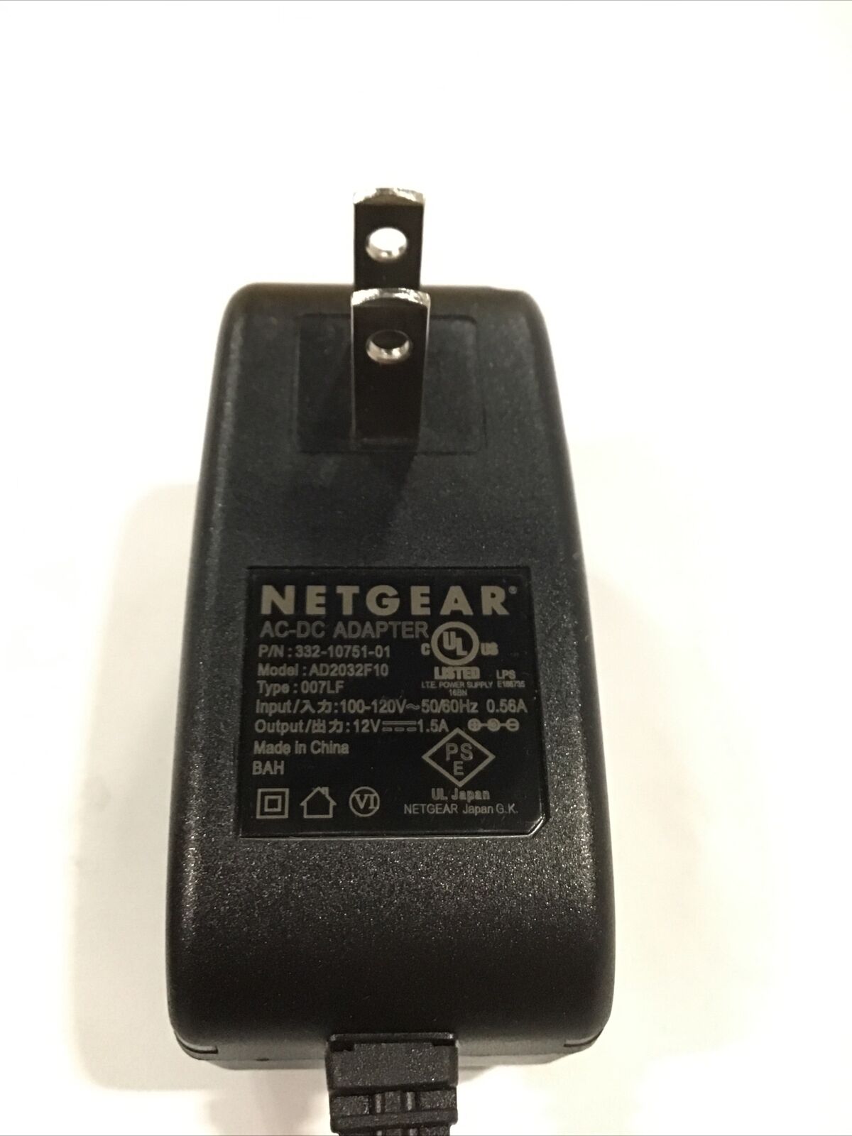 NETGEAR 12V 1.5A  AC DC ADAPTER 2ABB018F 332-10927-01 Power Supply 5.5mm tip