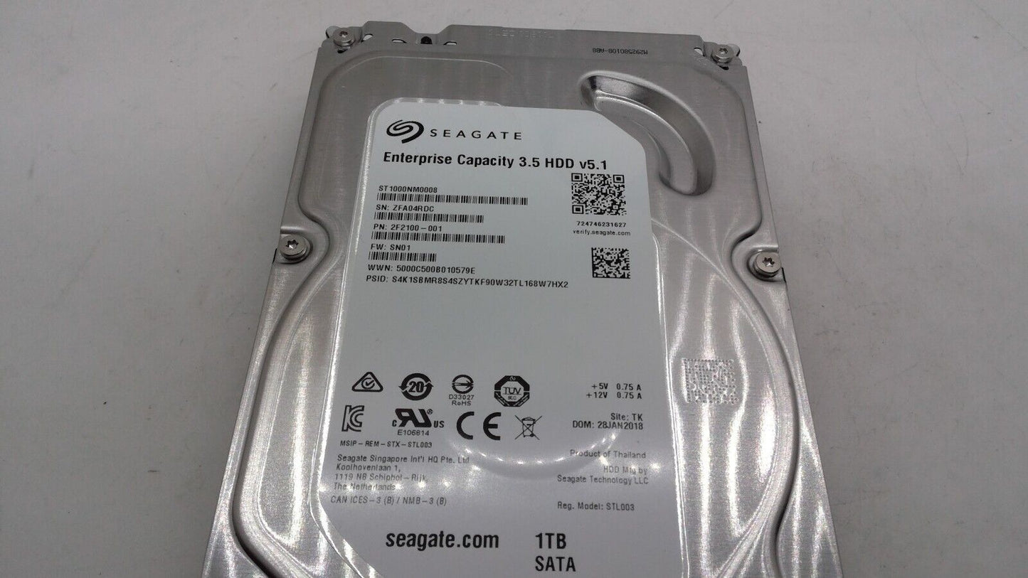 Seagate ST1000NM0008 1 TB SATA III 3.5 inch  Enterprise Capacity  HDD v5.1