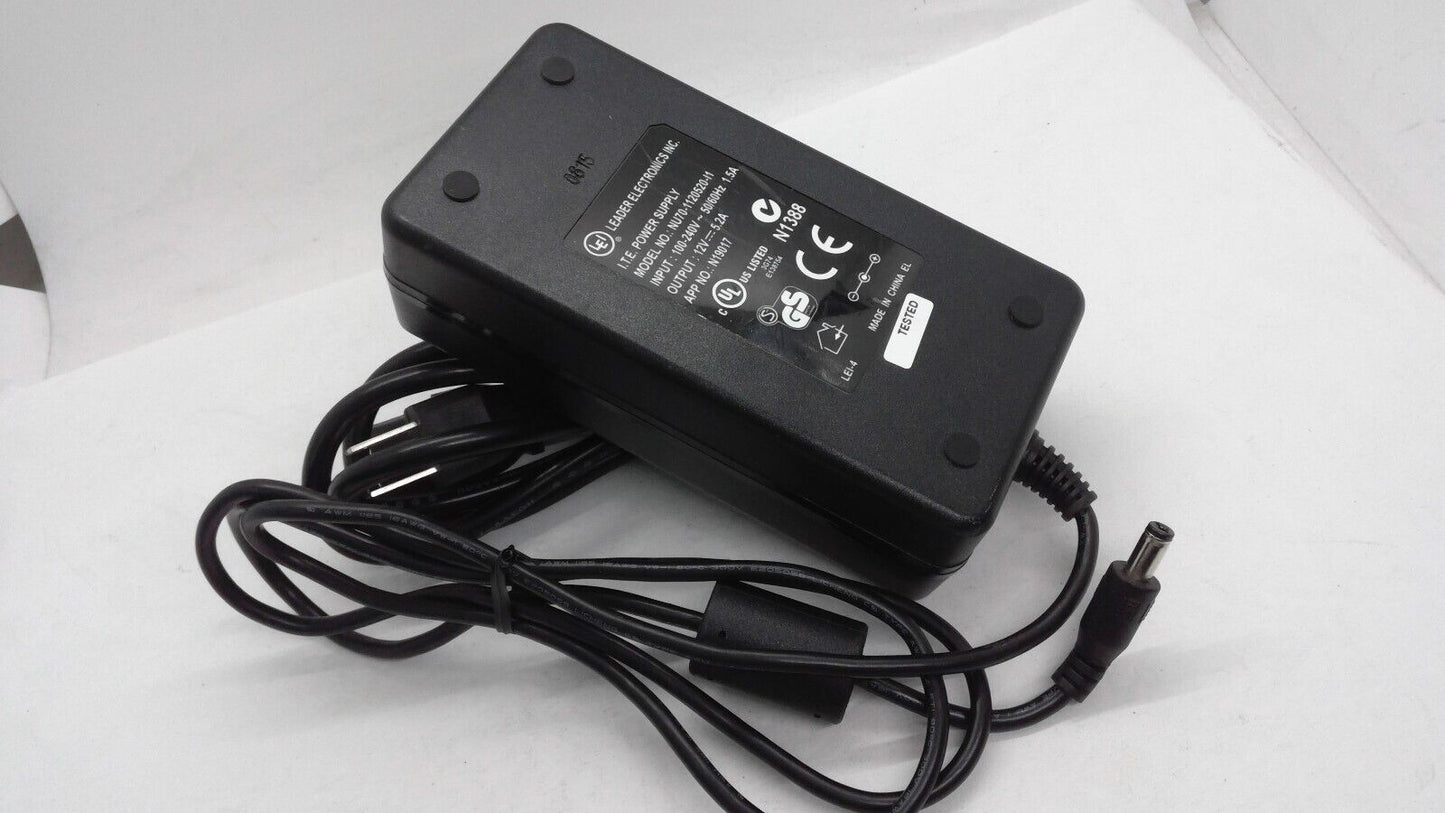 Genuine LEI NU70-1120520-I1 AC/DC Power Supply Adapter 12V 5.2A 62W OEM w/PC