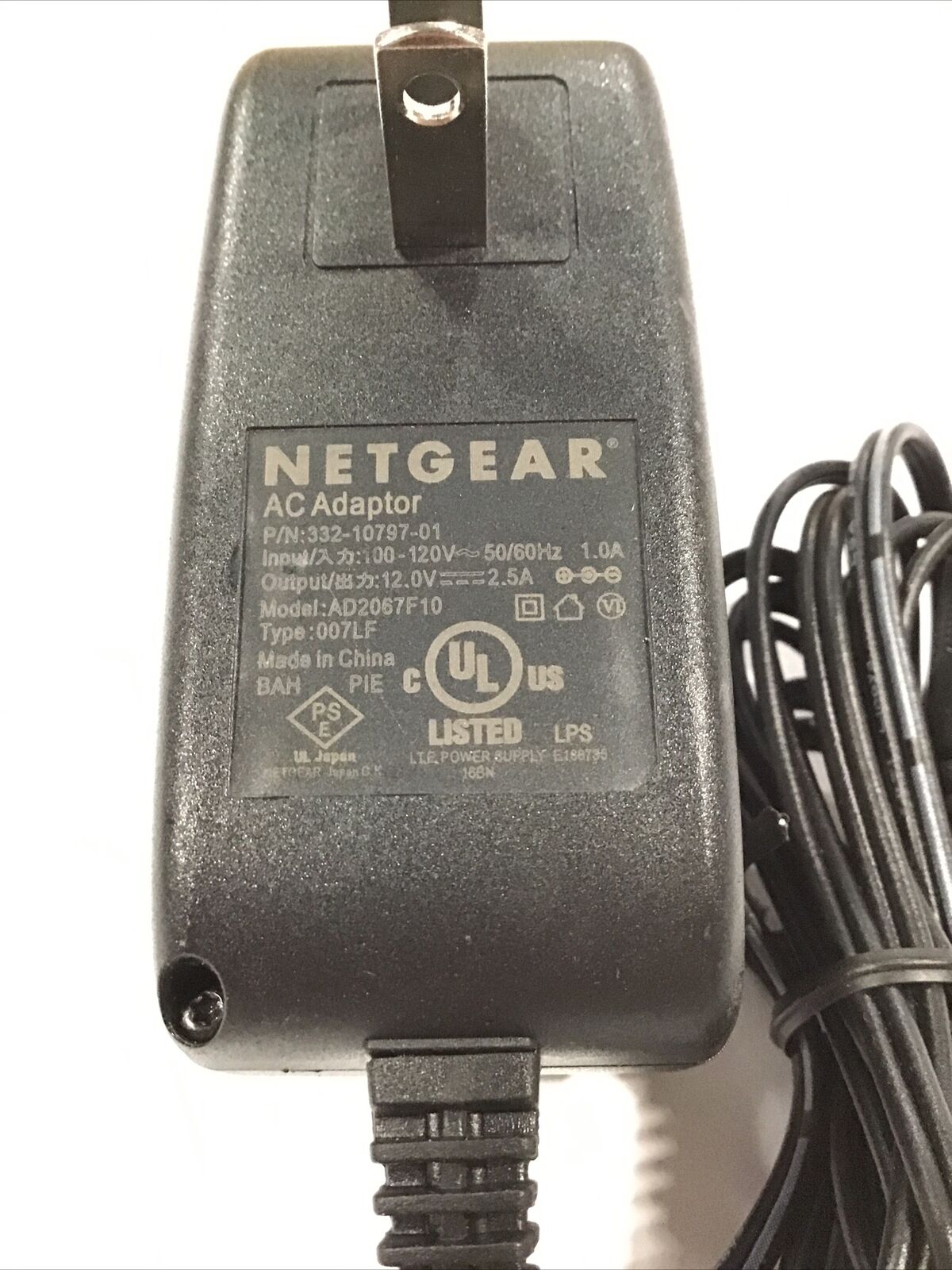 Netgear 12V 2.5A AC Adapter 2ABL030F Power Supply 332-10758-01 Charger