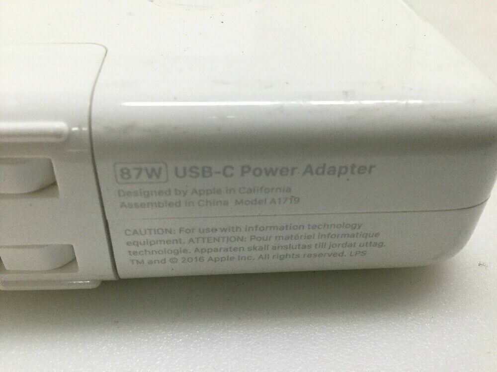 Genuine OEM APPLE A1719 87W USB-C Power AC Adapter Charger For Macbook Pro