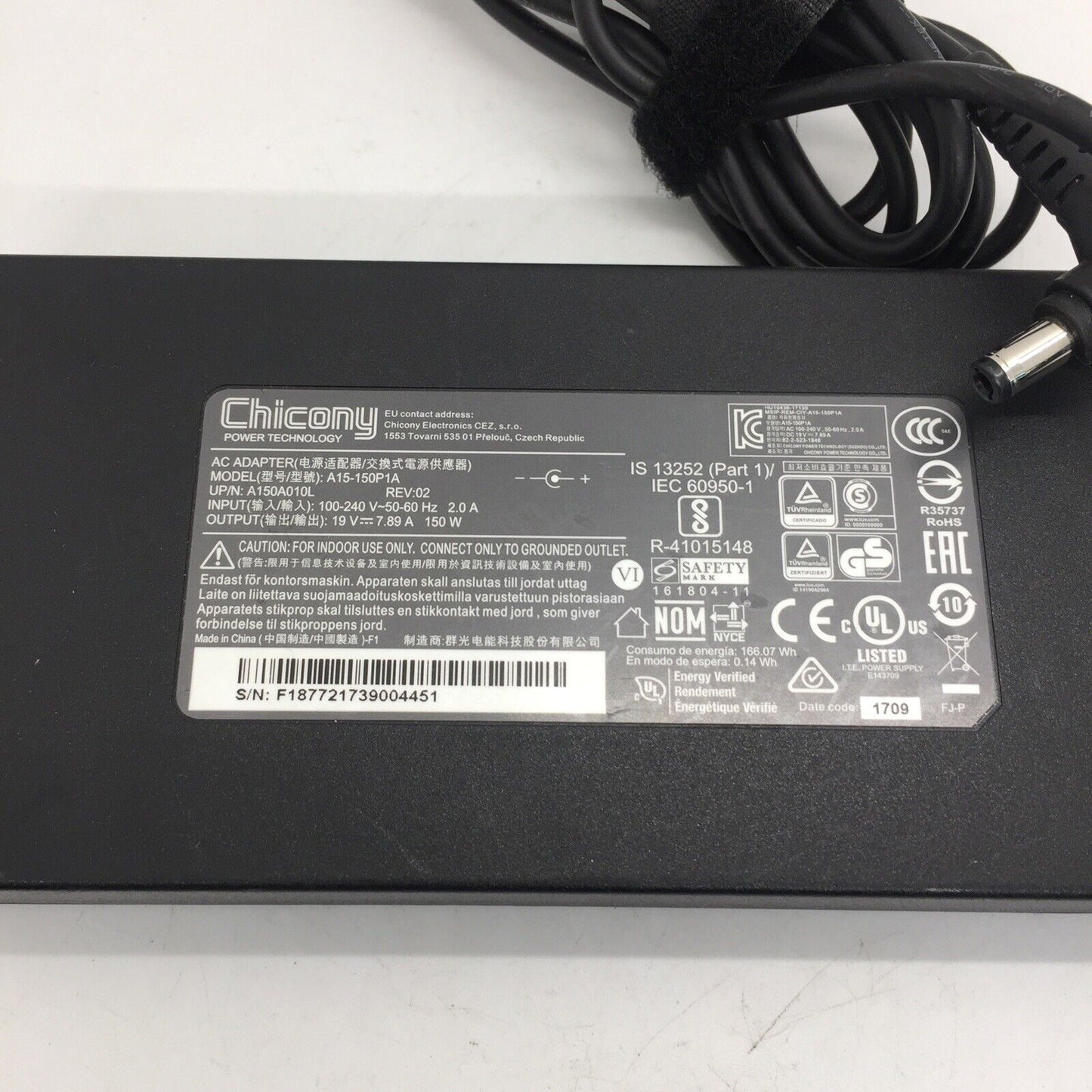 Original OEM 19V 7.89A 150W For Clevo P950EP6 A15-150P1A A150A010L Slim Charger