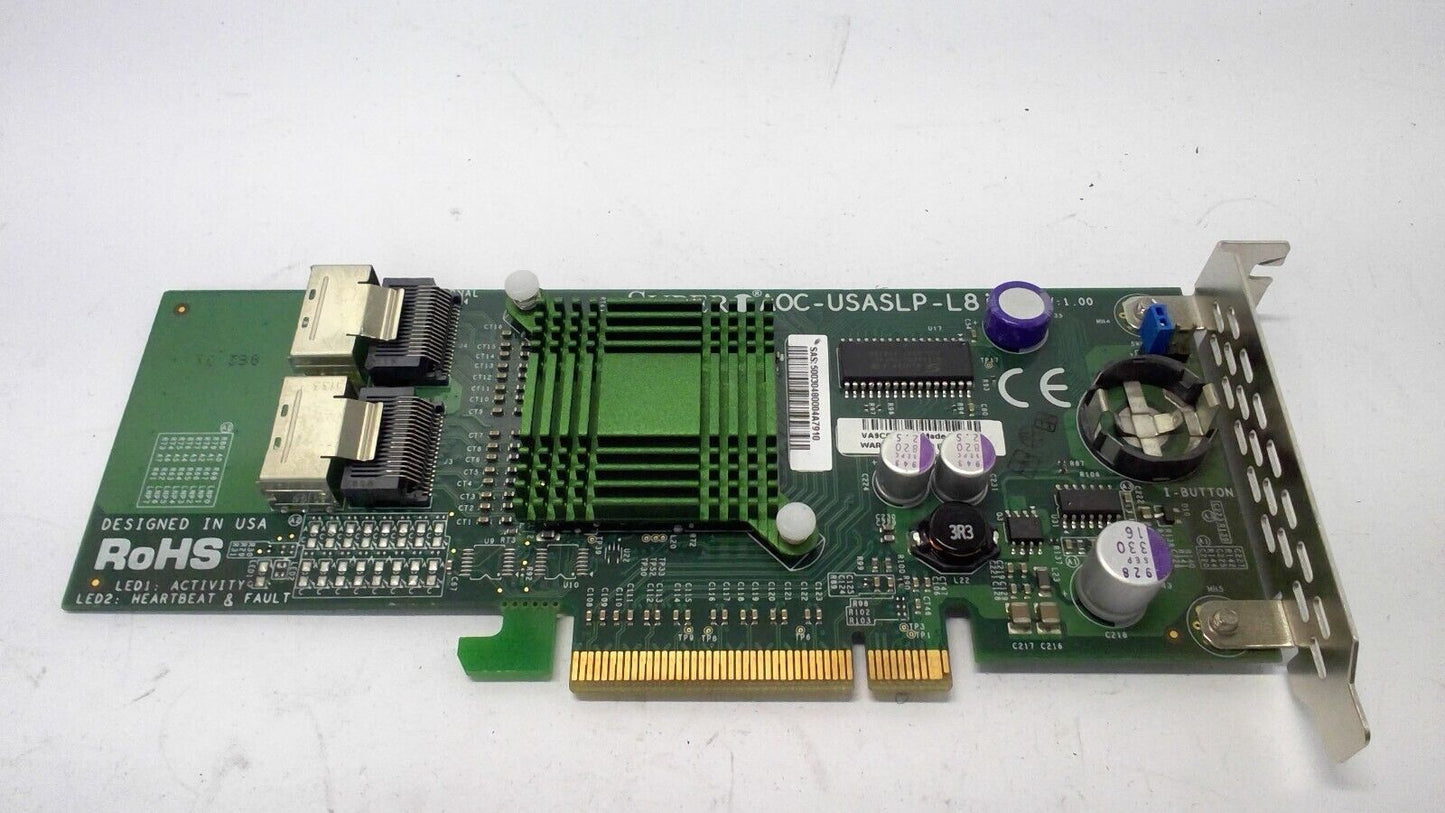 Supermicro AOC-USASLP-L8I PCI-Express 8 Ports SAS STGE IT mode HBA Card LP