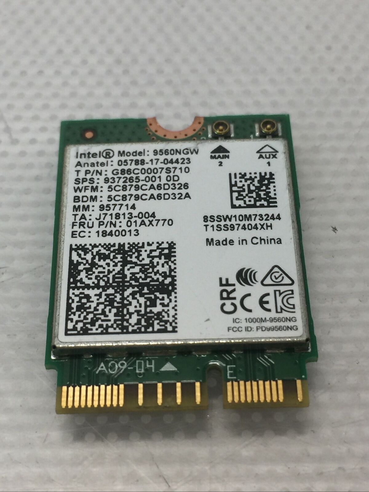 Wireless 9560 Intel 9560NGW 802.11ac NGFF WiFi Bluetooth FRU 01AX768