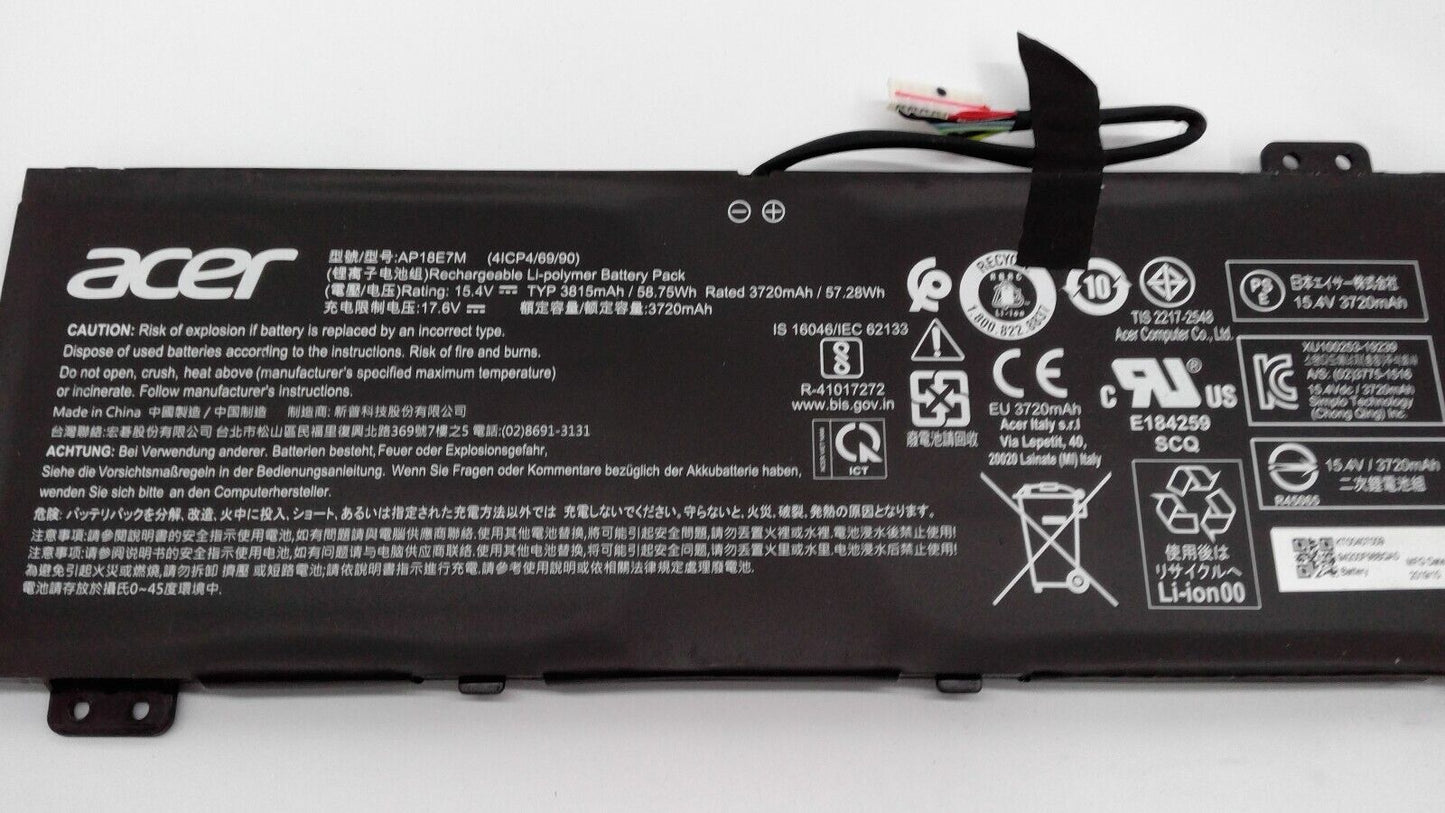 OEM AP18E7M AP18E8M Laptop Battery 15.4V 58.75Wh For  Acer Nitro 5 AN515-54