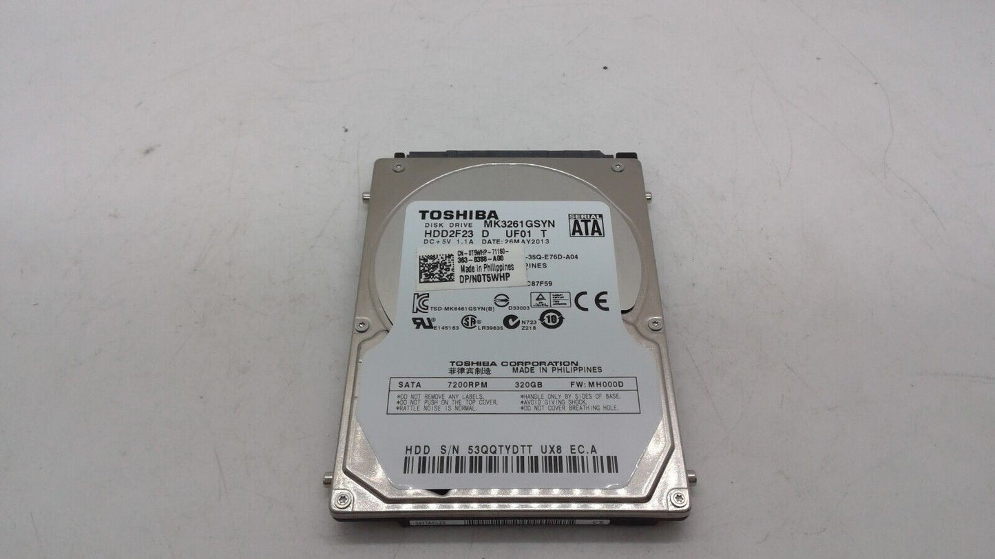 Toshiba HDD2F23 320GB Internal 7200RPM 2.5" Hard Disk Drive MK3261GSYN HDD