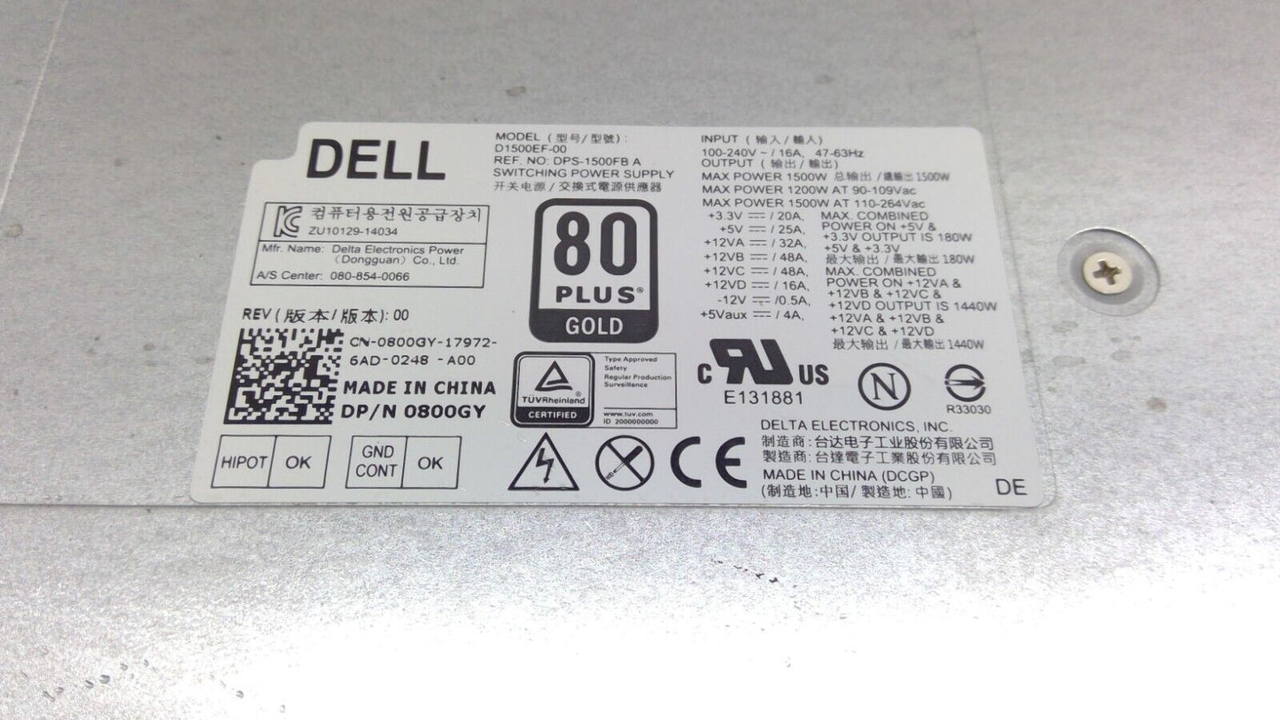 Genuine Dell Alienware Area 51 R2R3R4R5 Desktop 1500W Power Supply D1500EF 800GY