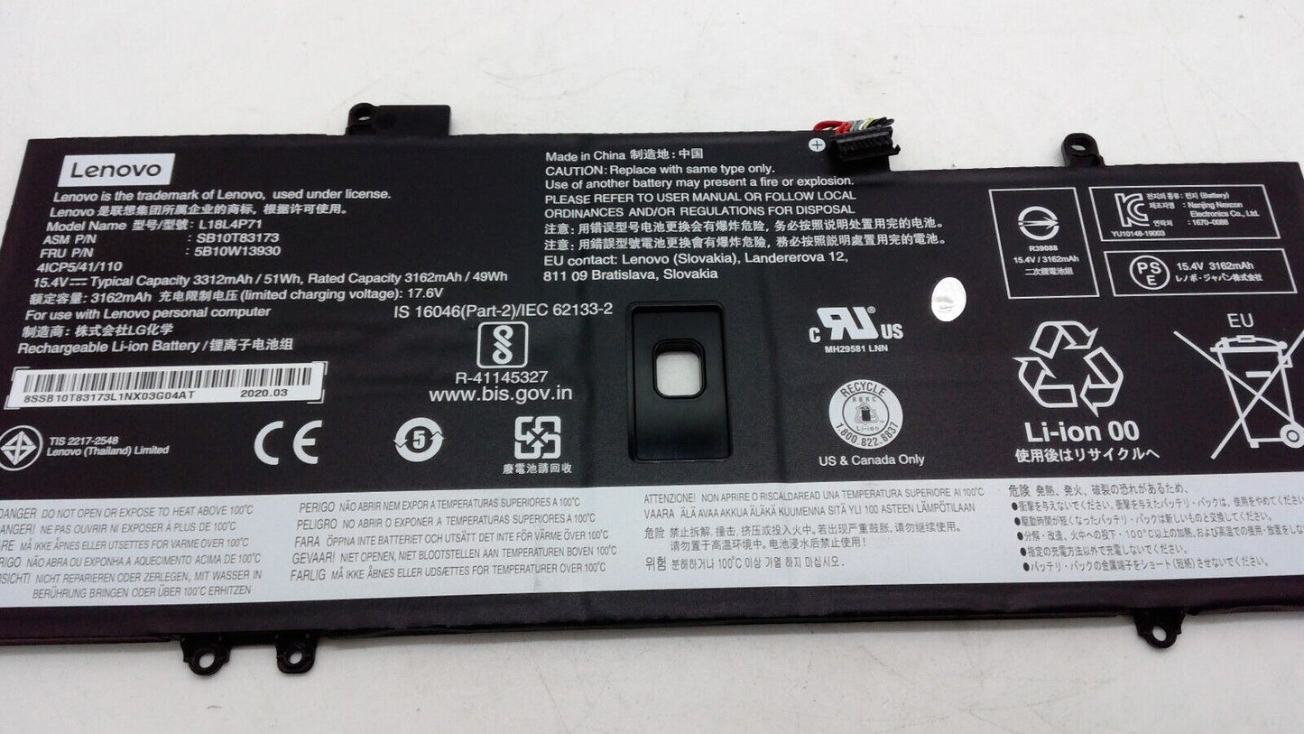 Battery for Lenovo ThinkPad X1 Carbon 7th Gen L18C4P71 L18L4P71 L18M4P72 02DL004