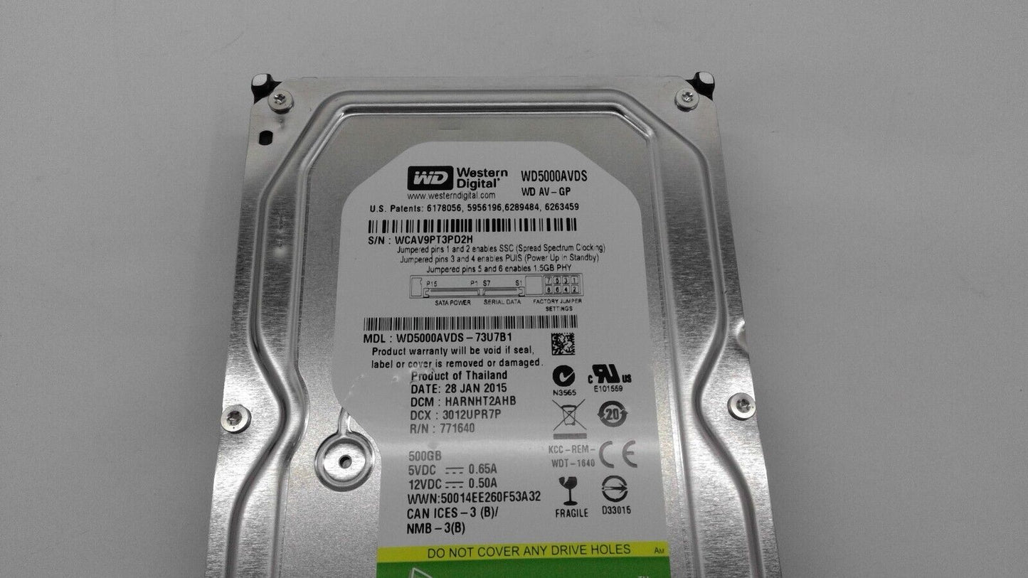 Western Digital AV-GP 500GB  Internal  3.5" WD5000AVDS  Hard Drive