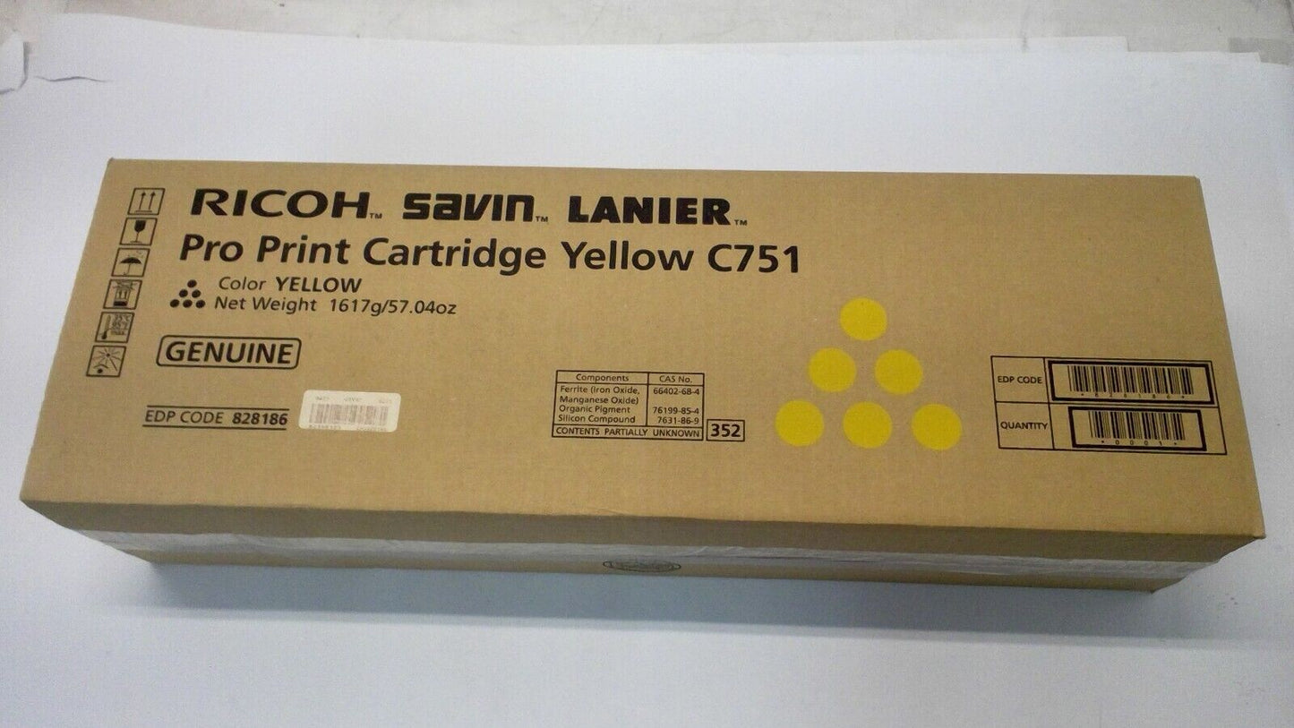 Genuine Ricoh 828186 Yellow Toner Cartridge