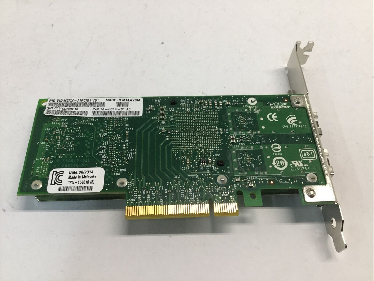 Cisco Intel Ethernet Converged Network Adapter X520 Dual Port 10GbE SFP+ Card