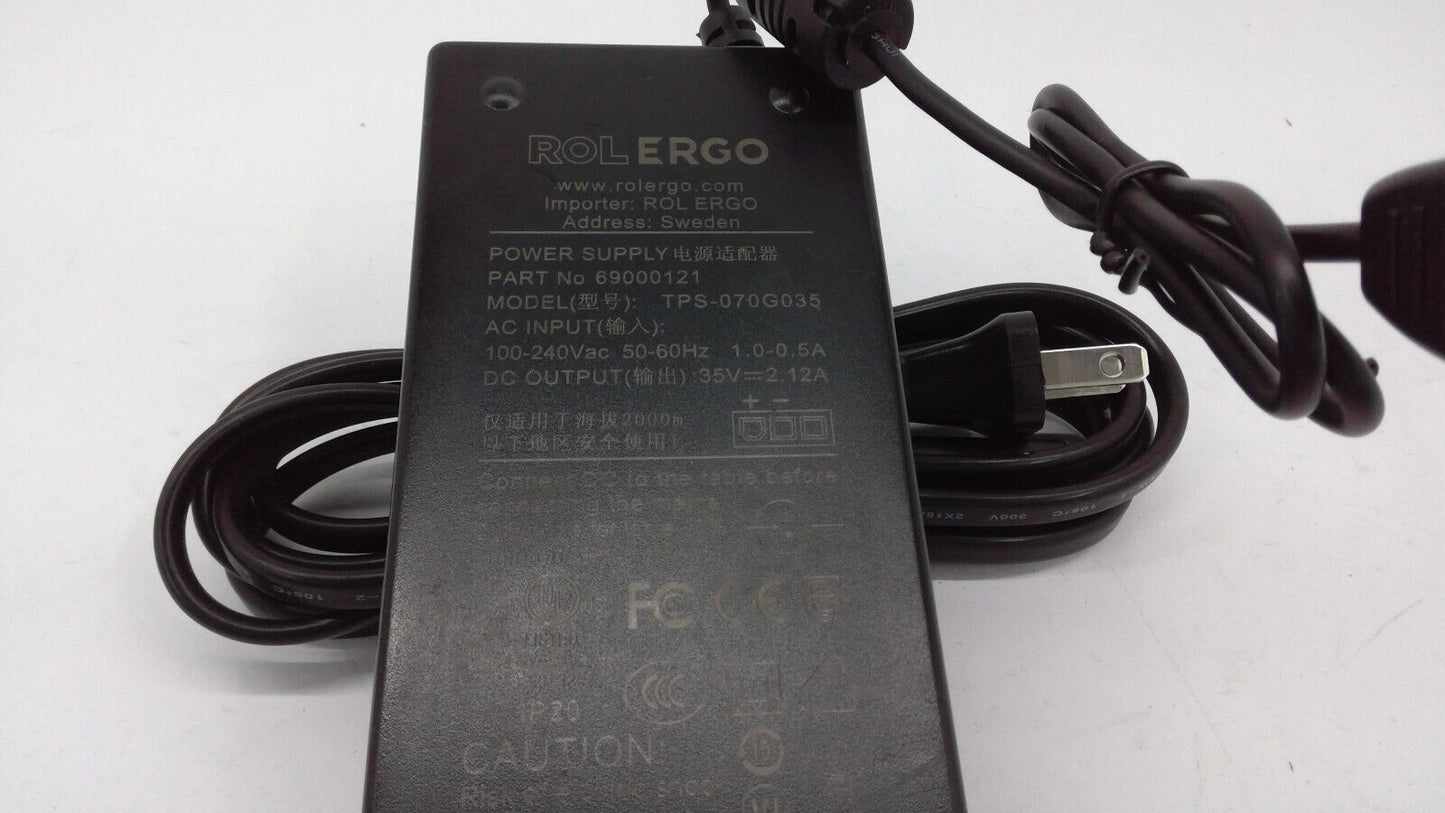 ROL ERGO Power Supply AC Adapter TPS-070G035 35V 2.12A 3Pin