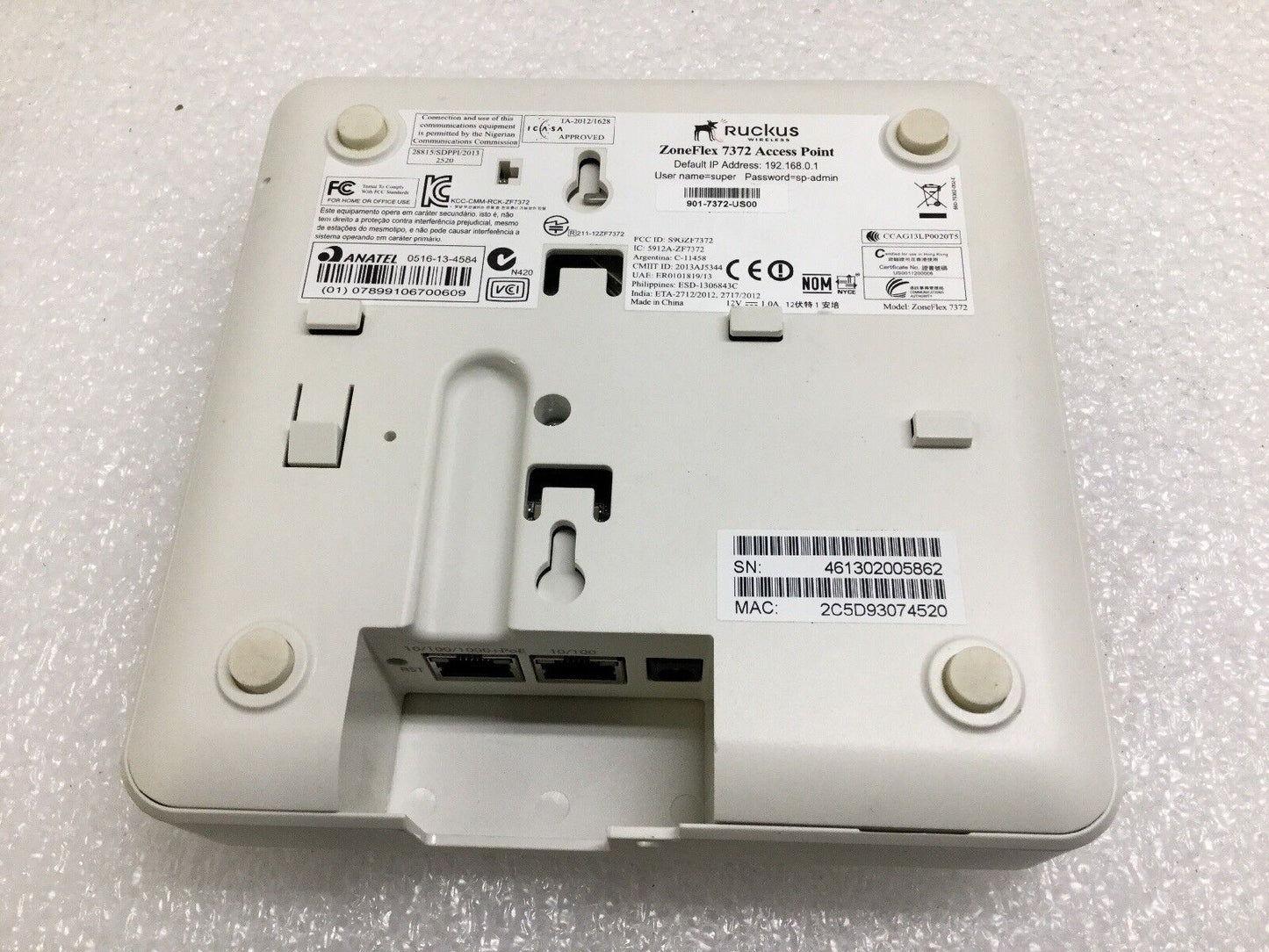 Ruckus Zoneflex 7372 Dual-Band 802.11n Wireless Access Point