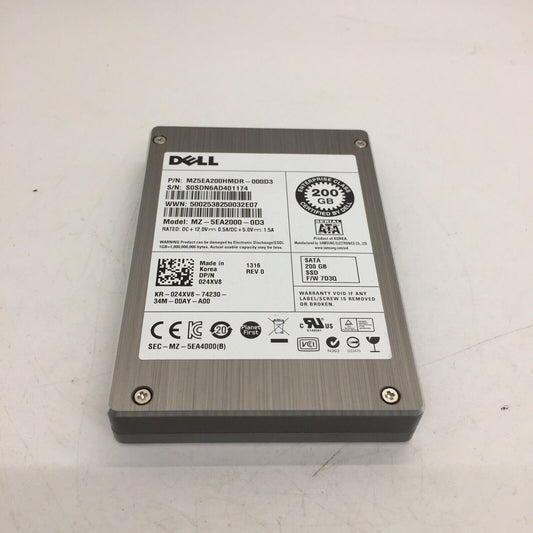 Dell MZ5EA200HMDR-000D3 MZ-5EA2000-0D3 SATA 200GB SSD Drive 24XV8