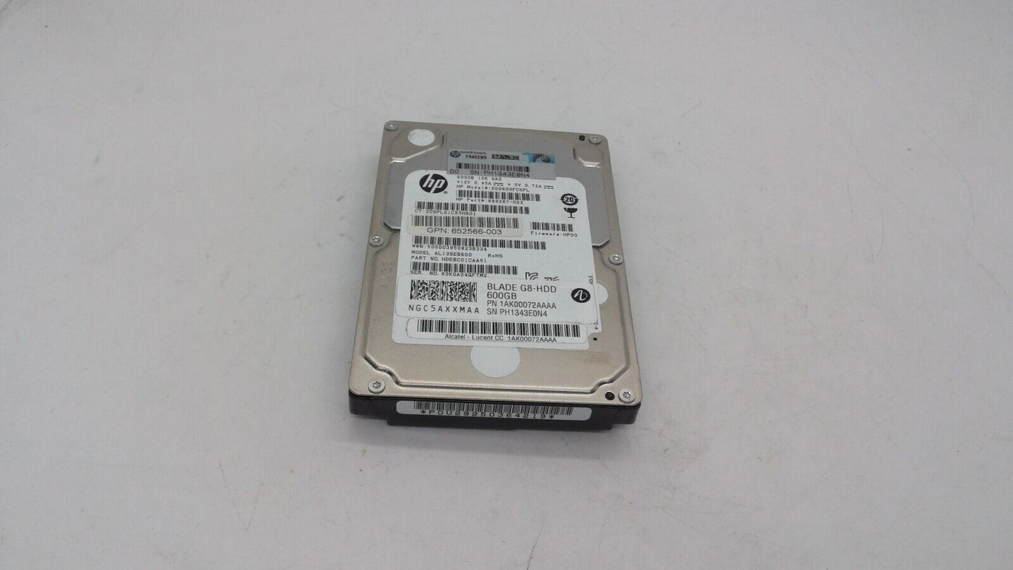 HP 689287-003 Toshiba 2.5" 600GB 10K 64MB 6Gbps SAS Server Hard Drive AL13SEB600