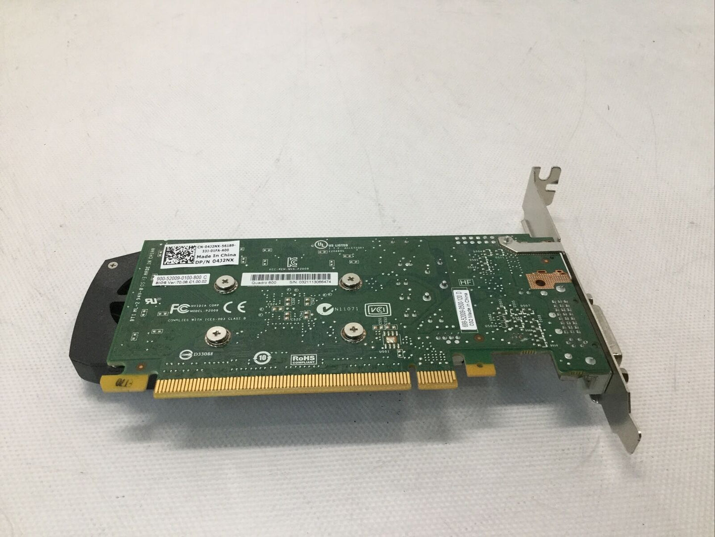 DELL NVIDIA Quadro 600 1GB GDDR3 DVI Display Port Graphics Card 04J2NX