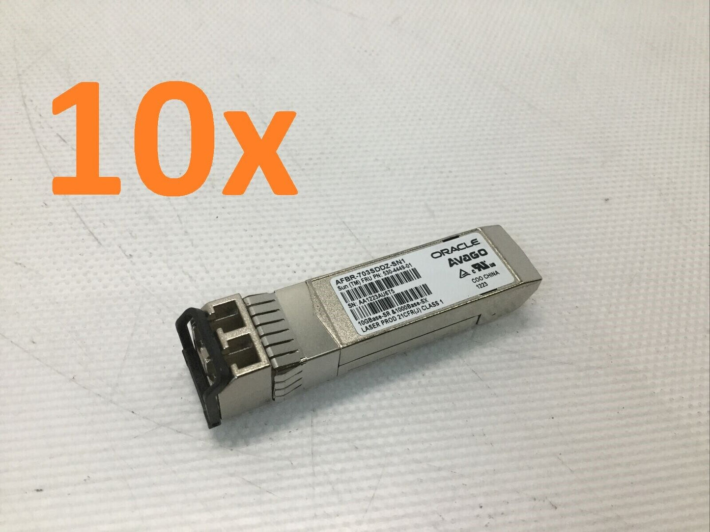 Lot of 10 - Avago 10Gb SFP+ 1000Base-SX 850nm Transceiver AFBR-703SDDZ-SN1