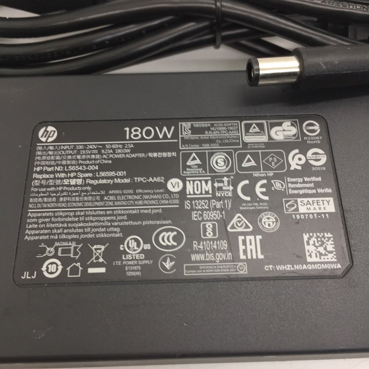 Genuine HP 180W AC Adapter 19.5V 9.23A Laptop Charger TPC-AA62