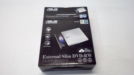 Asus SDRW-08D2S-U Slim external DVD RW drive USB DVD writer white No Cable