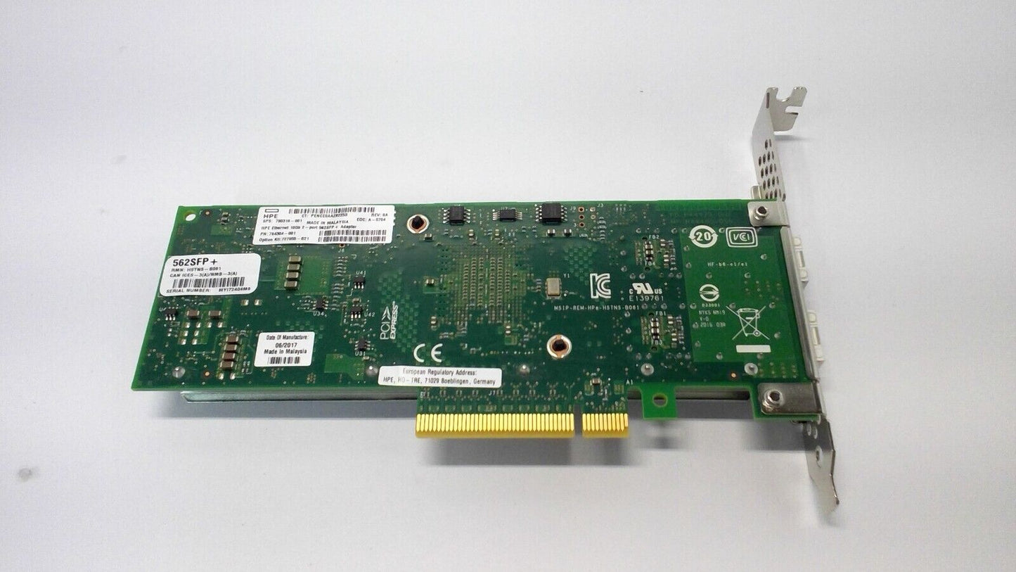 HP HPE 10Gb 2-port 562SFP+ Ethernet Adapter 790316-001 784304-001 727055-B21