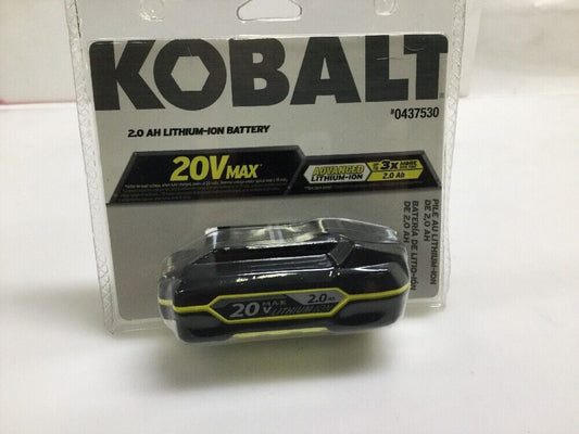 KOBALT #0437530 20V MAX LITHIUM-ION 2.0Ah up to 3X RUN BATTERY