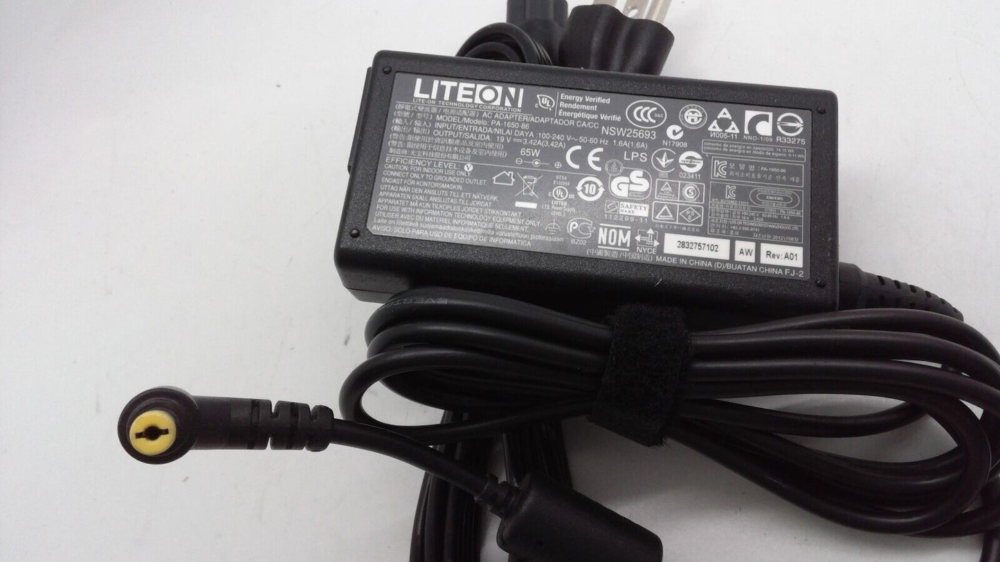 Genuine LiteOn for ACER Laptop Charger AC Power Adapter PA-1650-22 19V 3.42A 65W