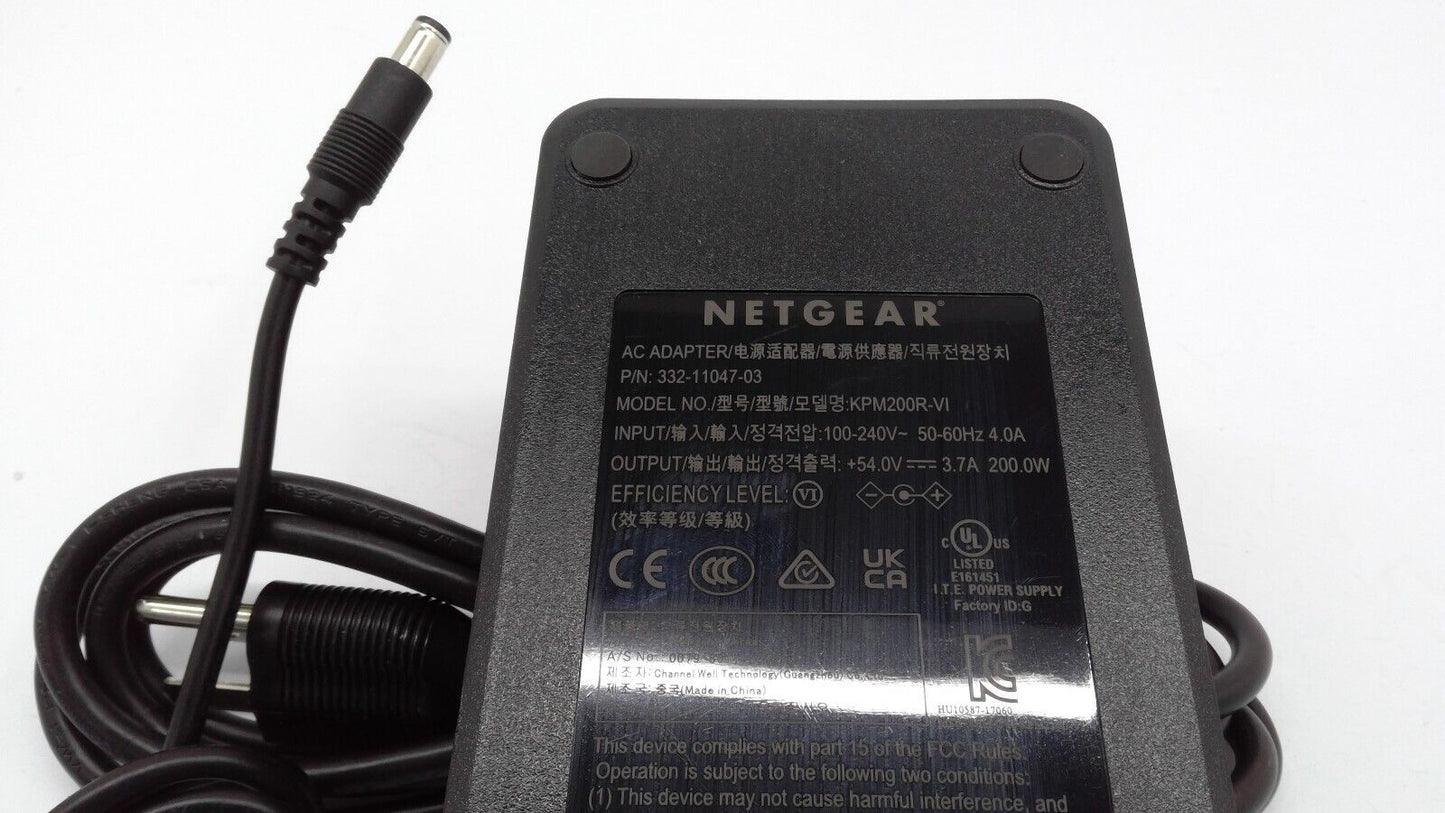 OEM Netgear 54V 3.7A KPM200R-VI AC Adapter for GS116LP/PP  PoE Gigabit Ethernet