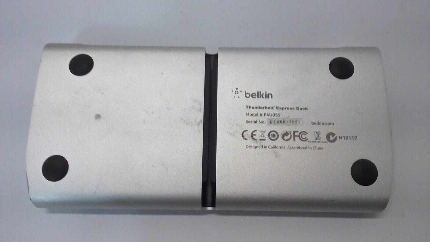 Belkin Thunderbolt Express Dock Station F4U055 w/ NO Power Adapter