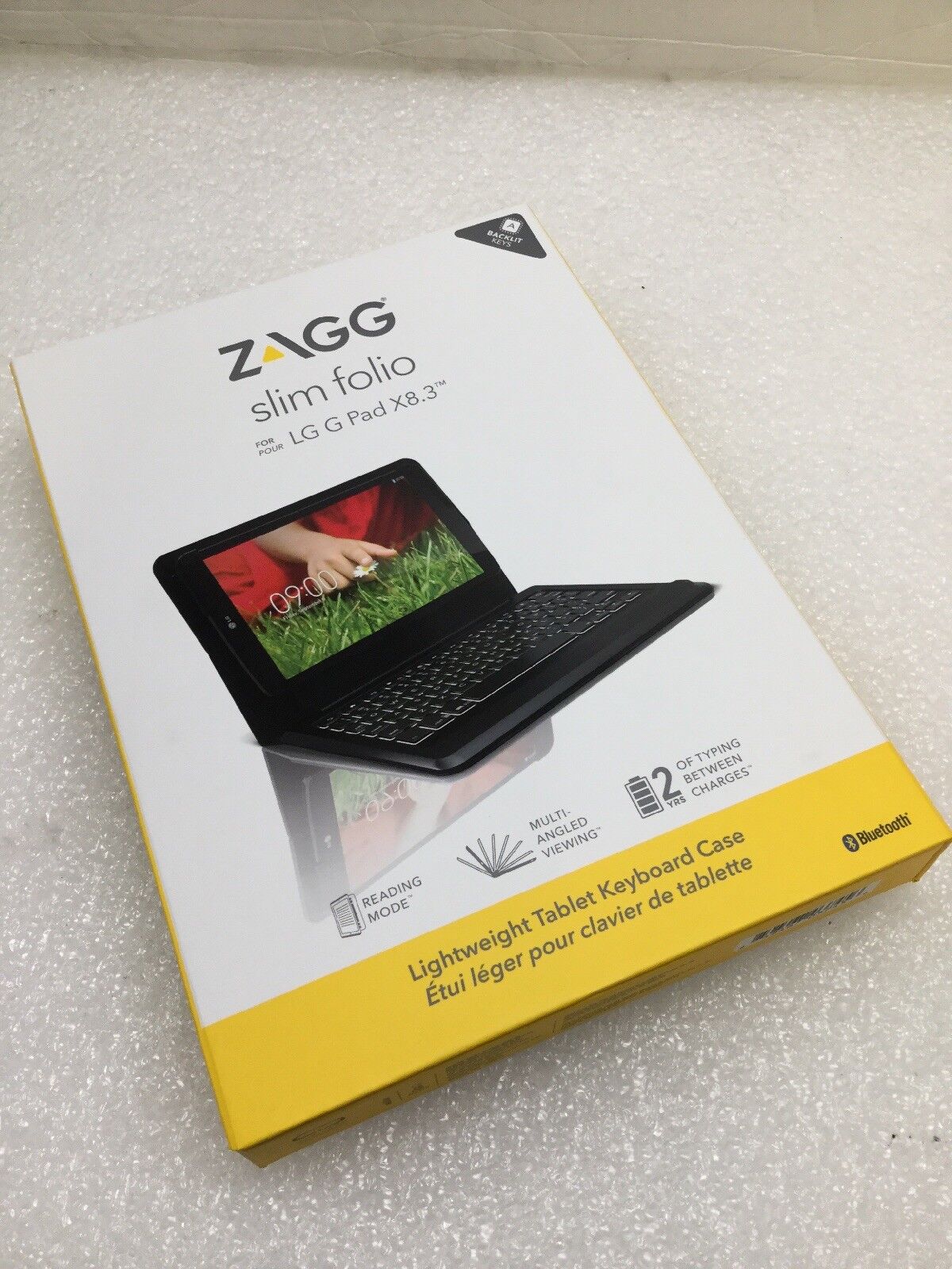 NEW ZAGG Slim Folio Bluetooth Wireless Keyboard Case for LG G Pad X8.3