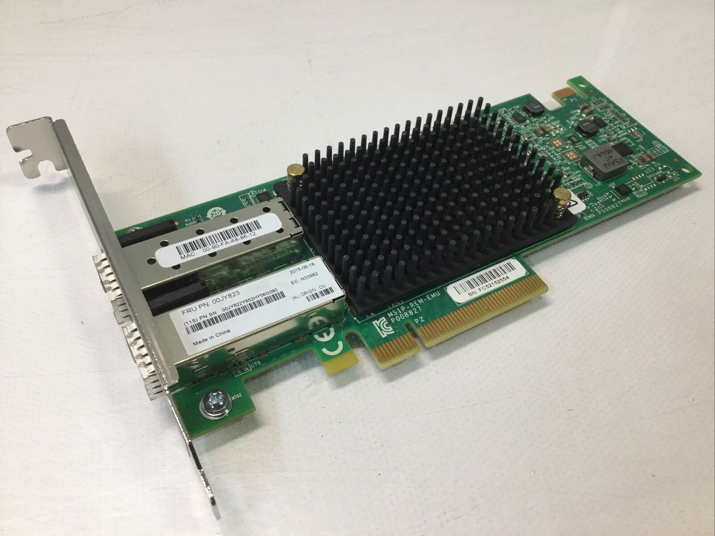 Lenovo Emulex 00JY823 2-Ports 10Gb SFP+ PCie Network Adapter Card P008827