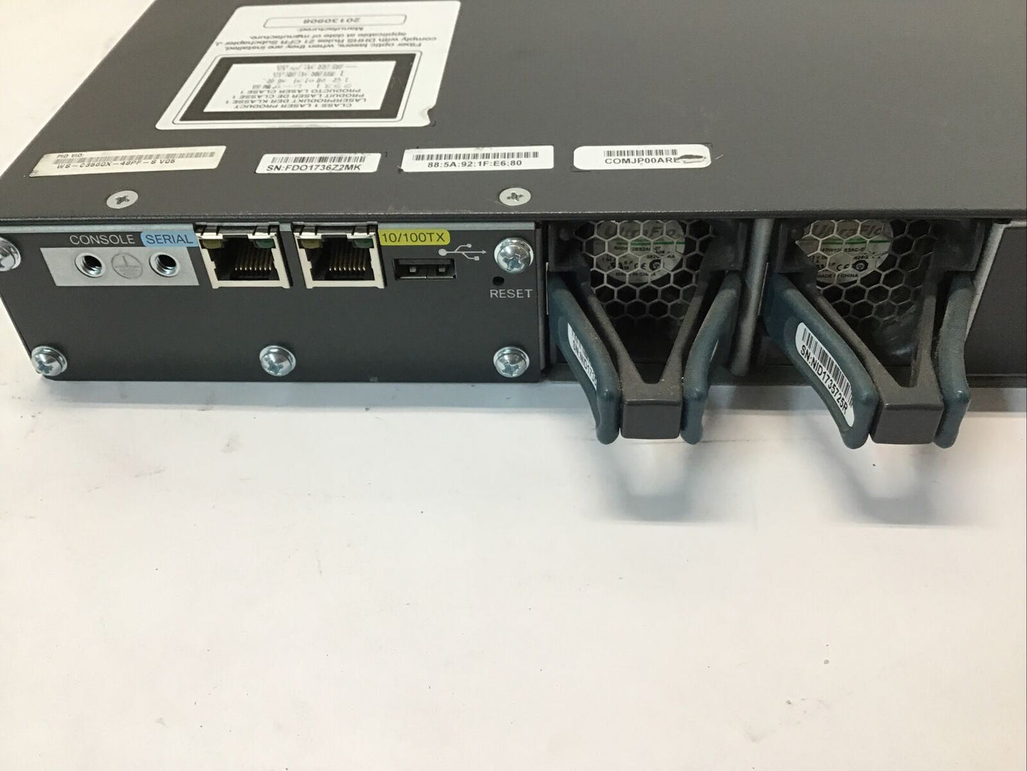 Cisco WS-C3560X-48PF-S 48-Port Gigabit POE+ Switch 750W PSU