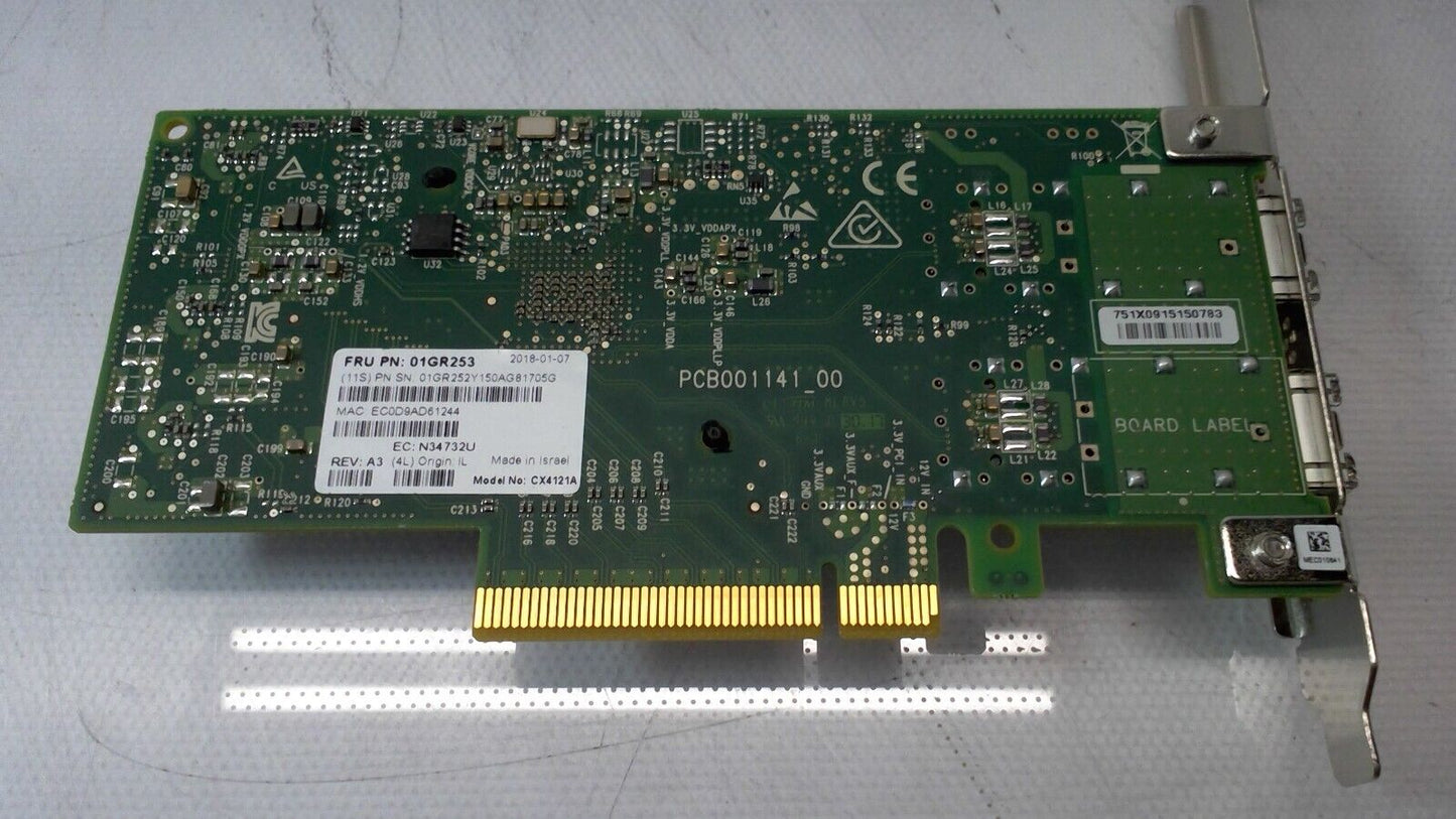 Mellanox MCX4121A-ACAT ConnectX-4 Dual Port SFP28 25GbE NIC Adapter High Bracket