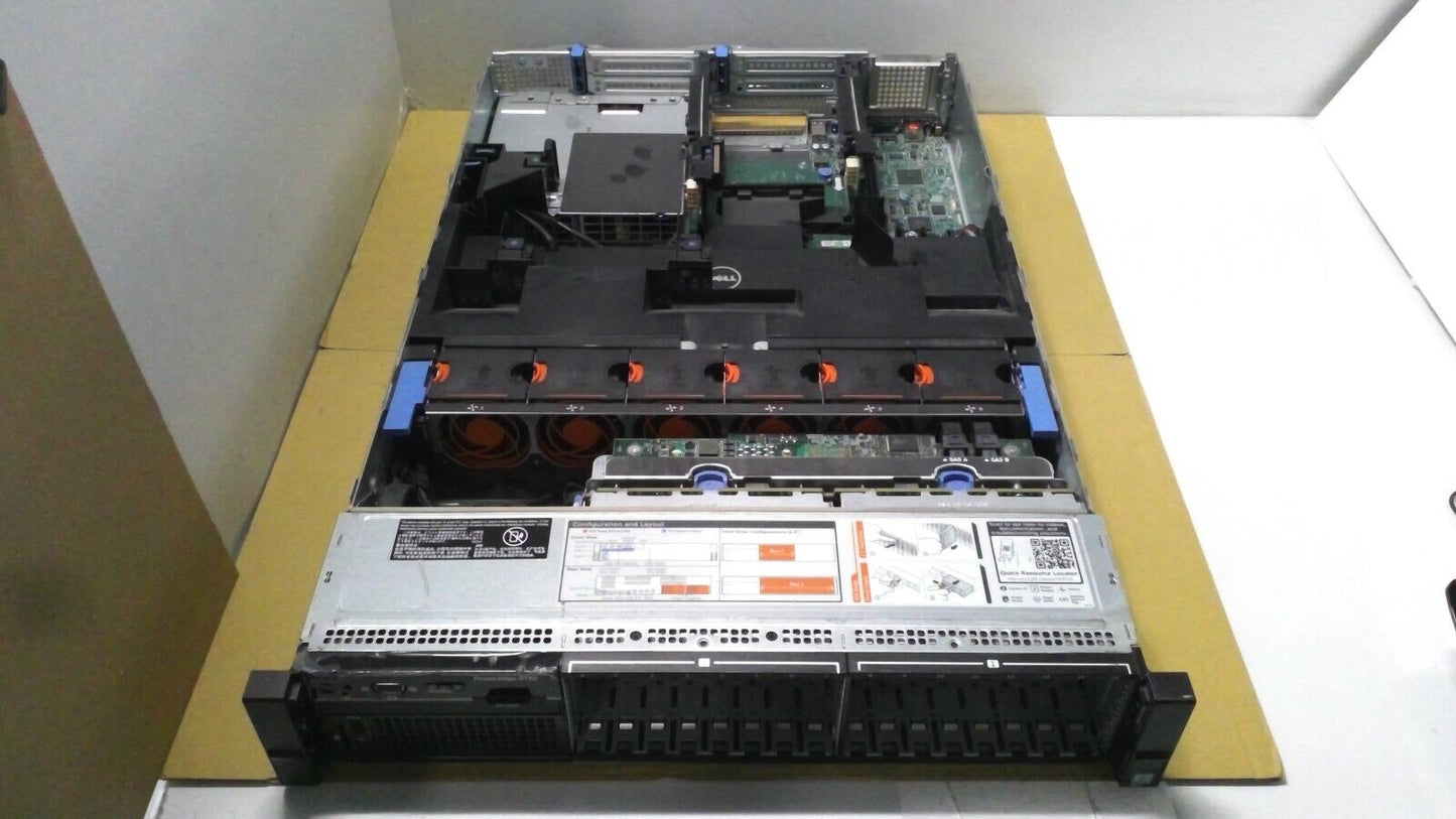 Dell PowerEdge R730 Server Barebone, 16 Bay 2.5" 2x 750W PSU 2x Heatsinks TESTED