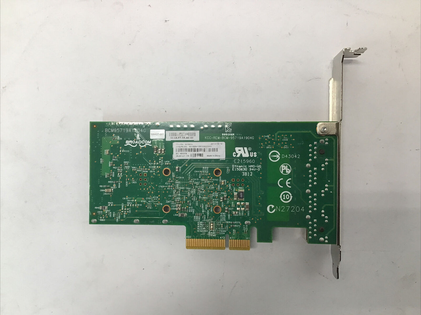 Dell 90Y9355 Broadcom Quad-Port 1GbE PCIe Network Card BCM95719A1904G High