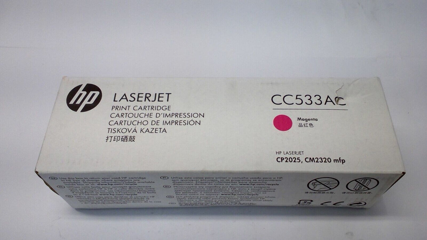 NEW HP CC533AC Magenta Original LaserJet Toner Cartridge