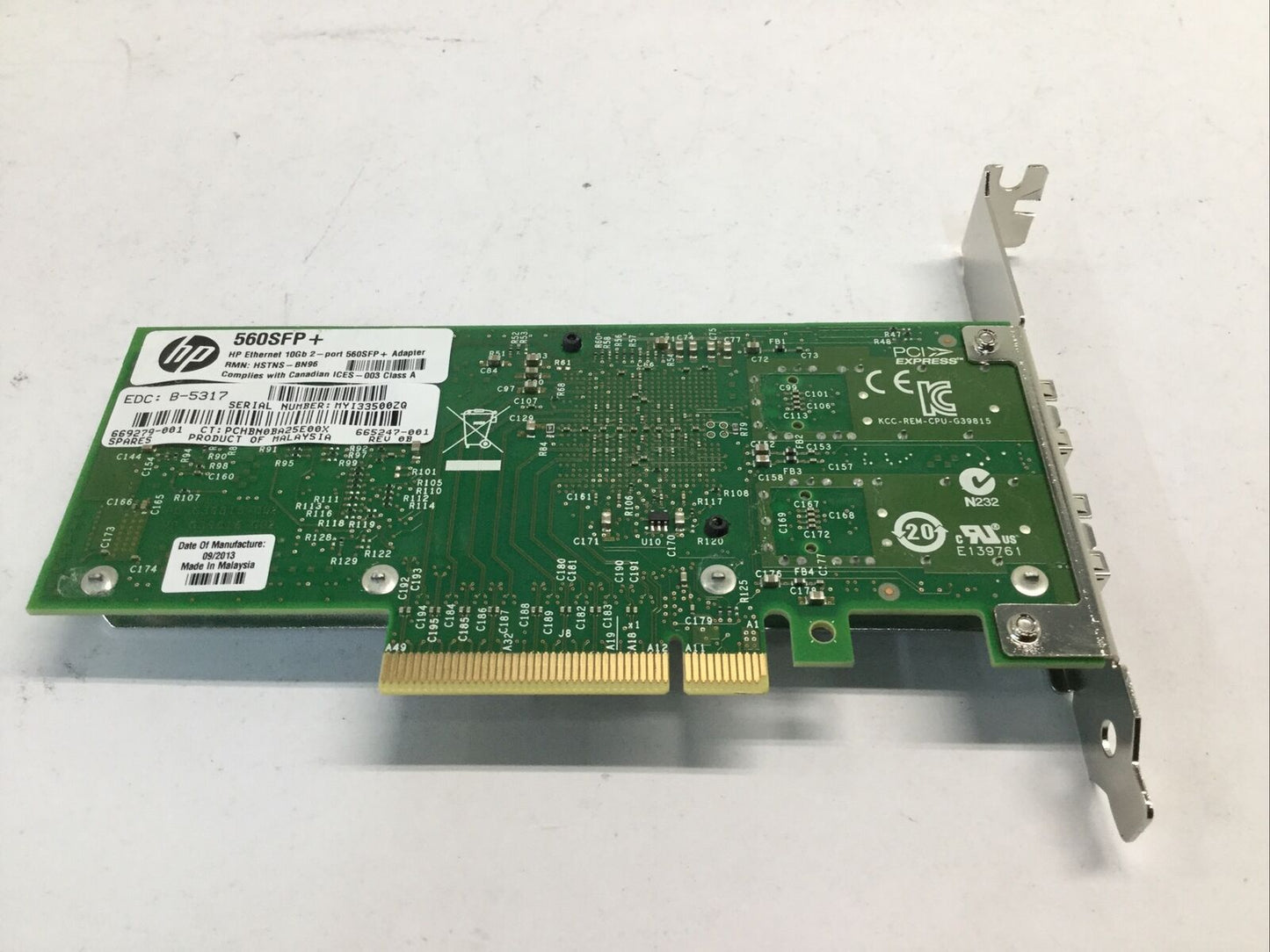 HP 560SFP+ 10GB DUAL PORT SFP+ Ethernet Adapter 669279-001 665249-B21 665247-001