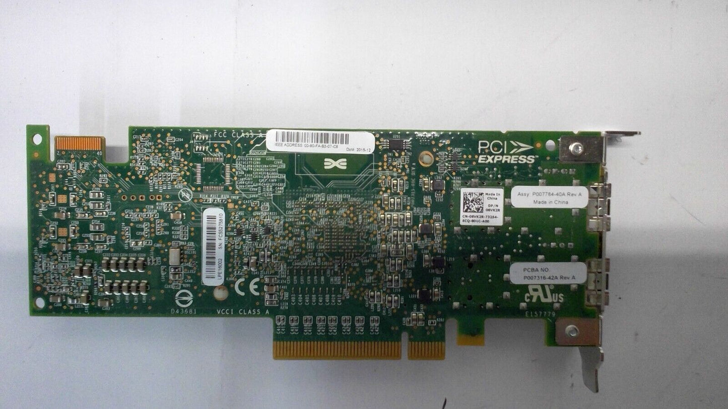 DELL 06VK2R LPE16002 LIGHTPULSE 16GB FIBRE CHANNEL 2P HOST BUS ADAPTER LP