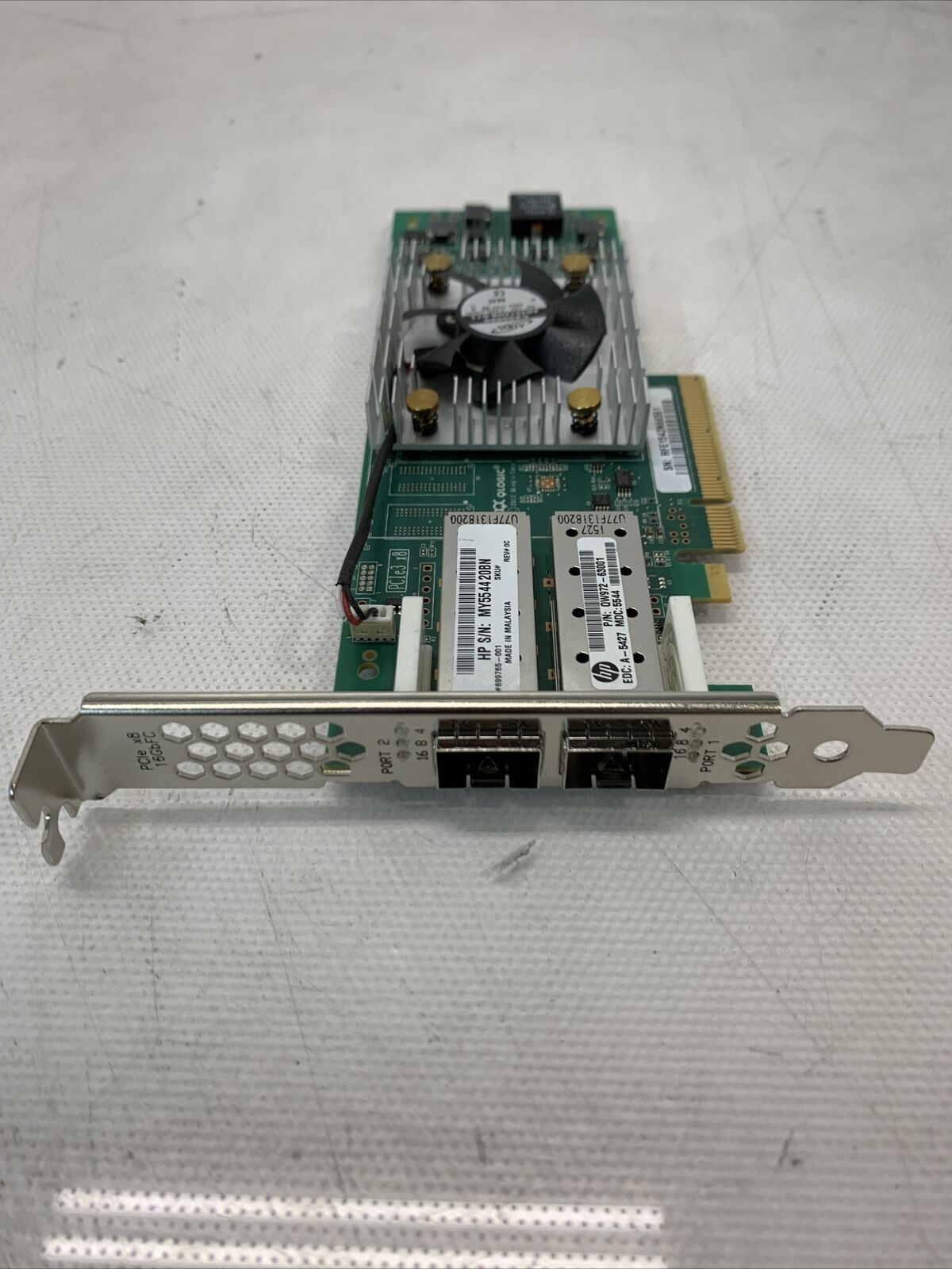 HP QLogic QLE2662 Dual Port 16Gb SFP+ Fibre HBA adapter QW972-63001 w/16GB SFPs