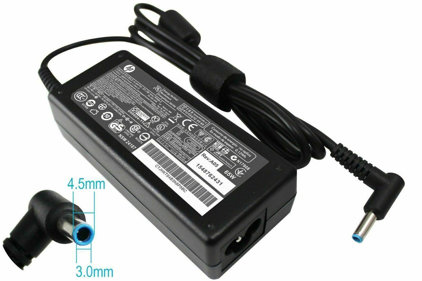 OEM HP 65W AC Adapter Charger PPP009C 710412-001 714657-001 (4.5mm Blue tip)