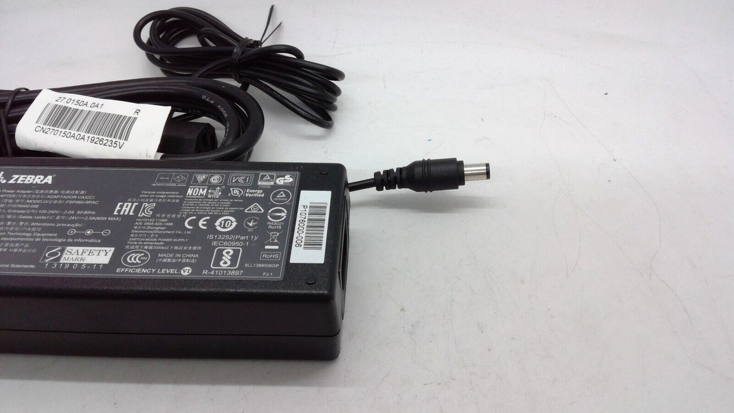 Genuine Zebra 60W 24V 2.5A AC Power Adapter Charger FSP060-RPAC P1076000-006