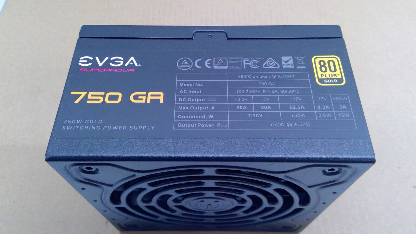 EVGA SUPERNOVA 750 GA 750W ATX PSU Power Supply Fully Modular 80+ Gold