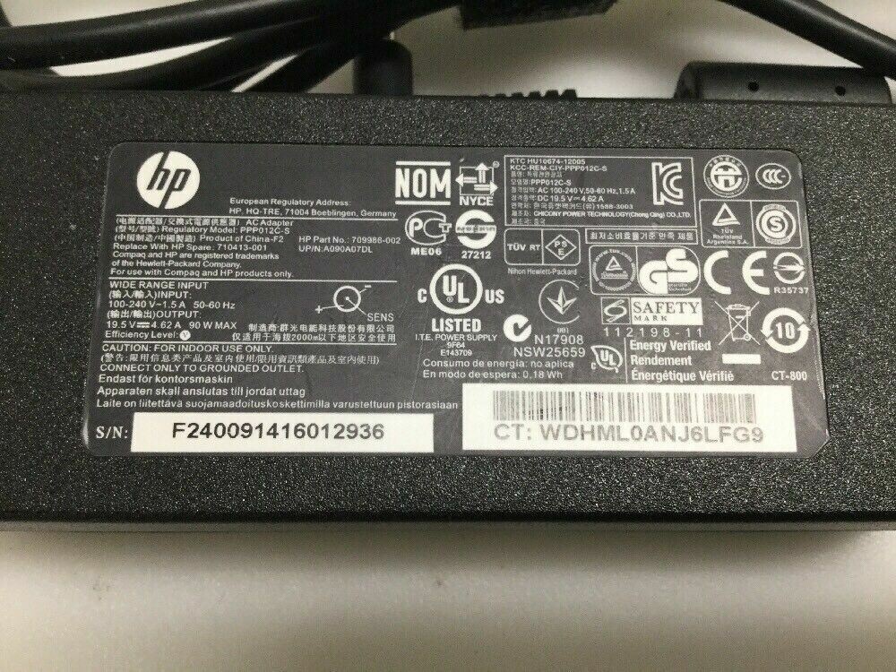 HP 90W AC Adapter PPP012C-S for HP ProBook Envy 15 17 M6 M7 Notebook Blue Tip