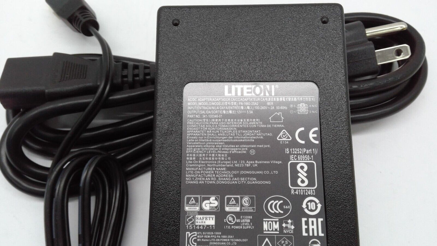 LiteOn Ac/Dc Adapter 4-PIN Model PA-1660-2SA2 Output1 2V 5.5A