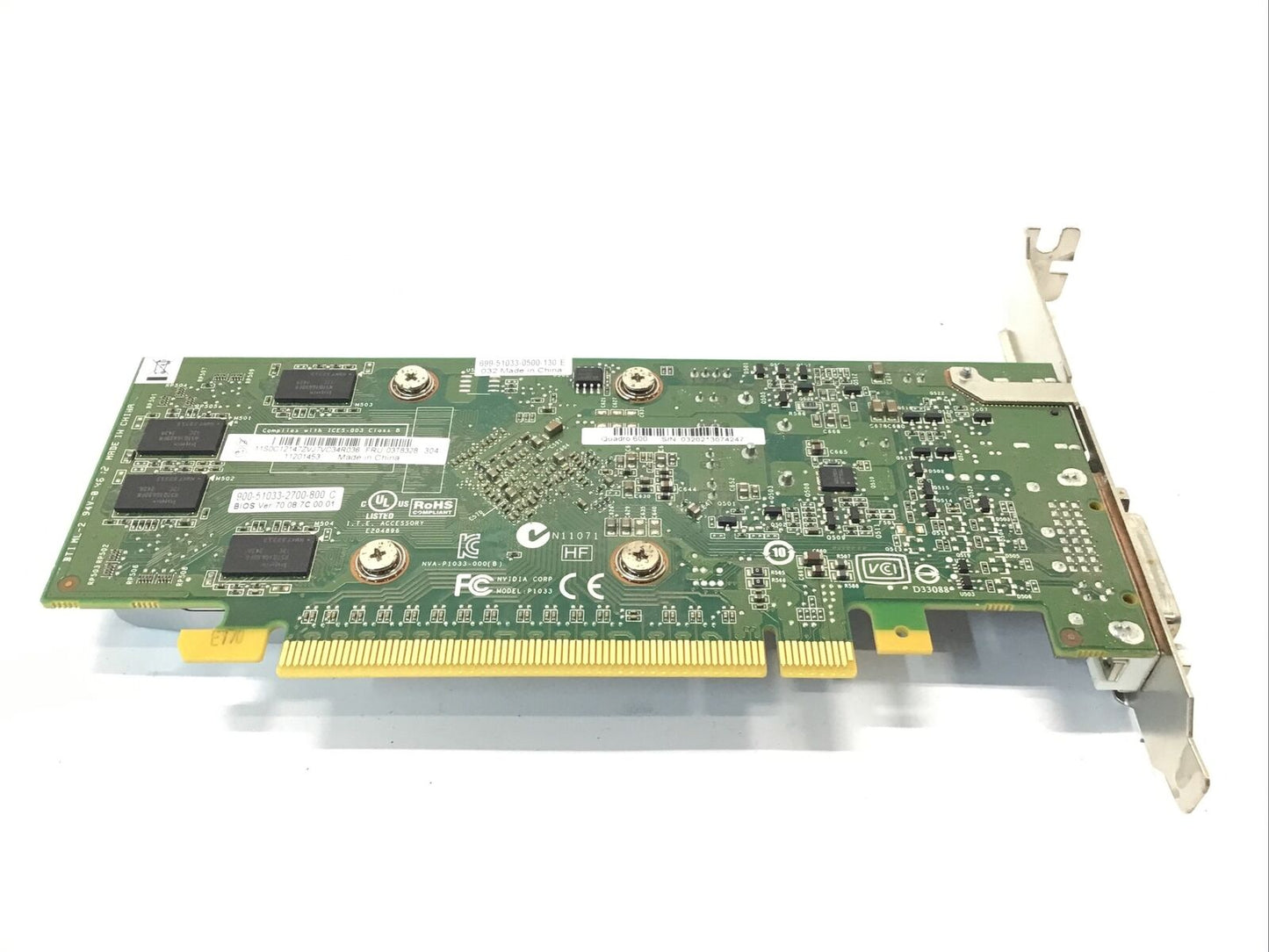 NVIDIA Quadro 600 1 GB GDDR3 DVI Display Port Graphics Video Card 03T8328