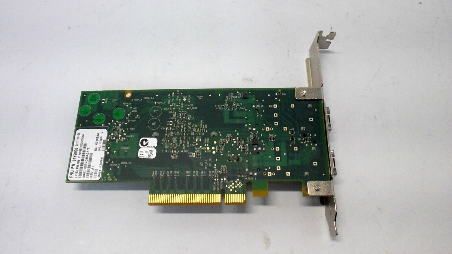 Genuine IBM Mellanox Dual Port 10GBe ConnectX-2 PCIe HBA 81Y9993 Full Height