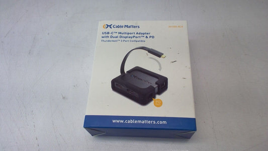 Cable Matters USB-C Multiport Adapter with Dual DisplayPort & PD - 201055-BLK