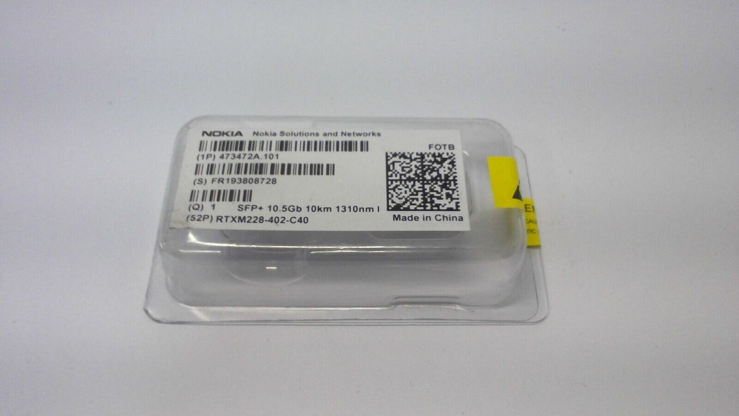 NEW Clamshell NOKIA FOTB 473472A.101 SFP+ 10.5Gb 10Km 1310nm i-temp RTXM228-402