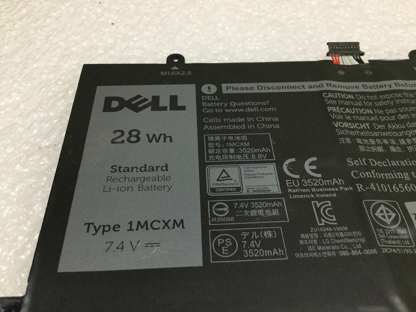 Genuine 1MCXM 28Wh Keyboard Battery For Dell Latitude 5175 Laptop DP/N: PKG3N