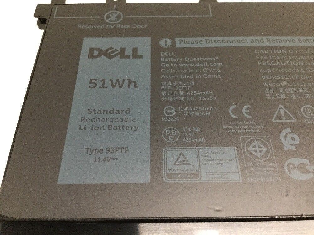 Dell 93FTF 4250mAh 51Wh 11.4V Battery For Dell Latitude E5280 E5480 00JWGP